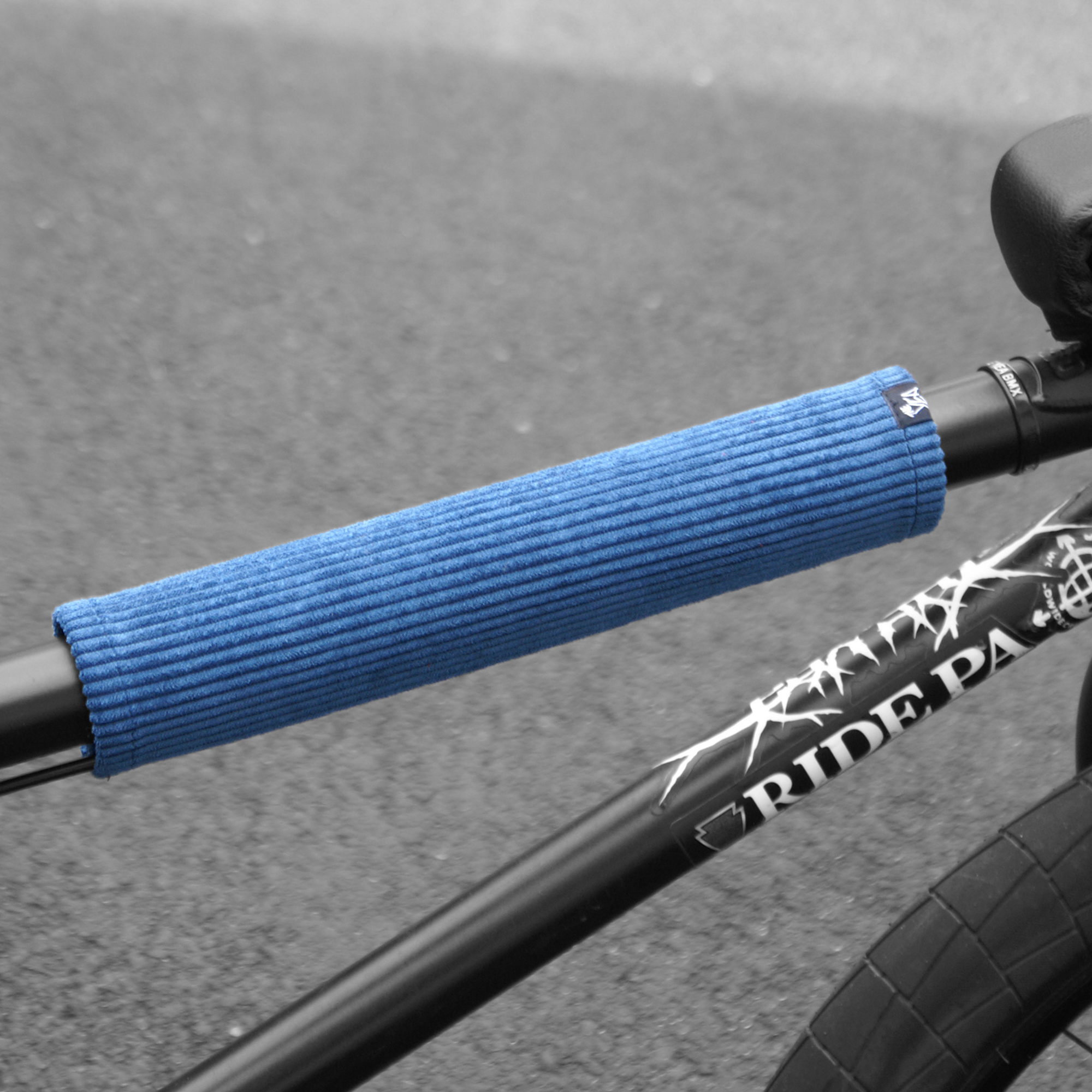 bmx bicycle pads BLUE CORDUROY TOP TUBE PAD – The Yea BMX