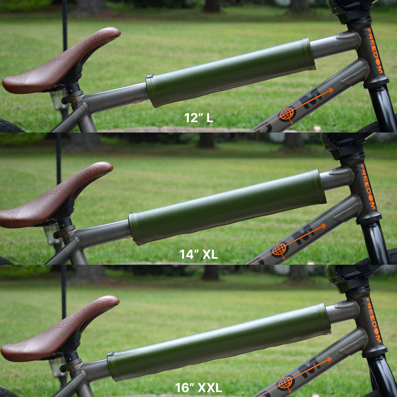 CACTUS GREEN LEATHER TOP TUBE PAD