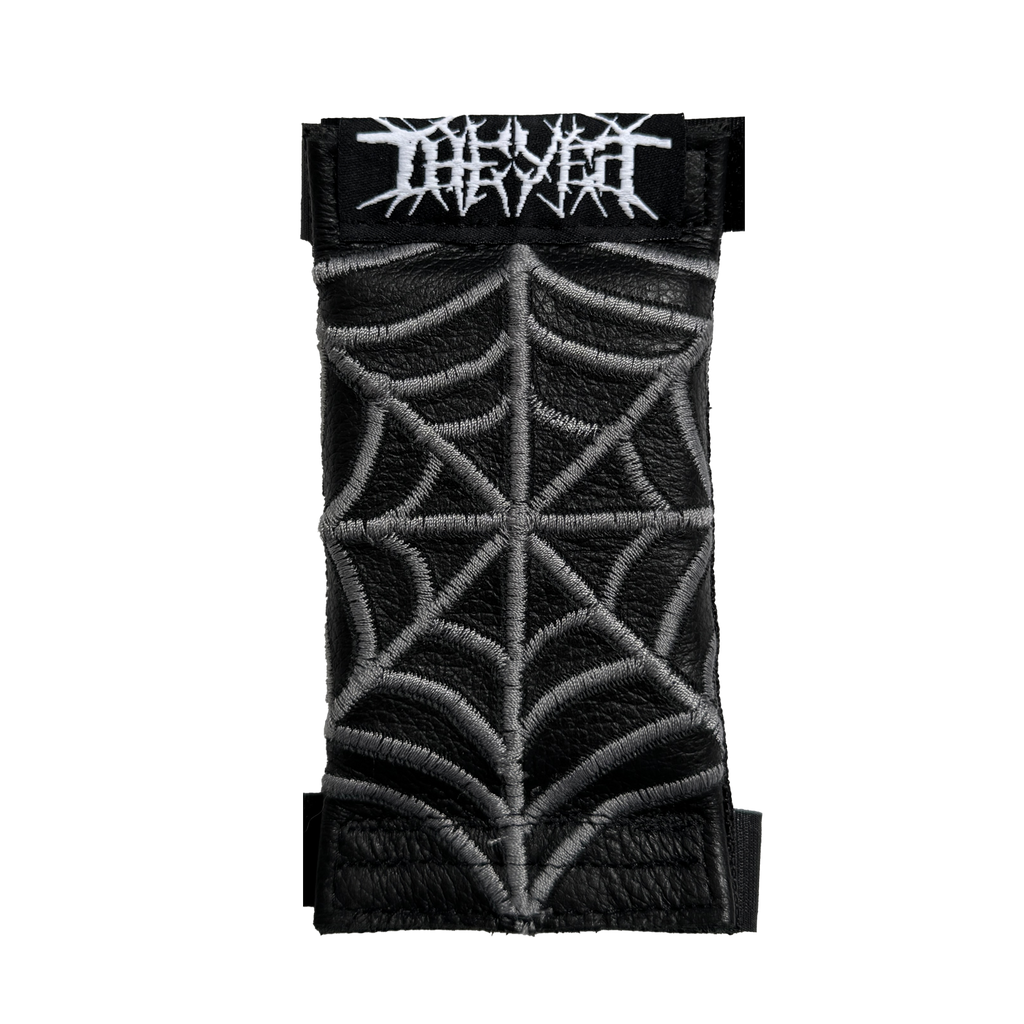 Silver on BLACK LEATHER Spiderweb STEMBUDDY™