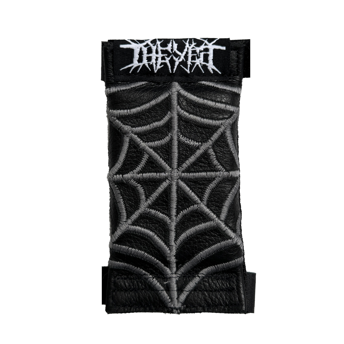 Silver on BLACK LEATHER Spiderweb STEMBUDDY™