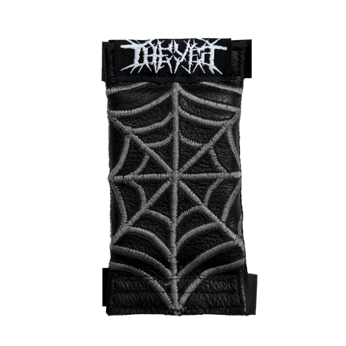 Silver on BLACK LEATHER Spiderweb STEMBUDDY™