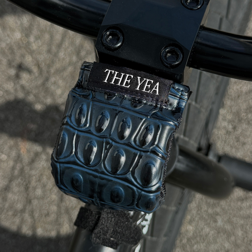 indigo blue dragon stembuddy on bike the yea bmx